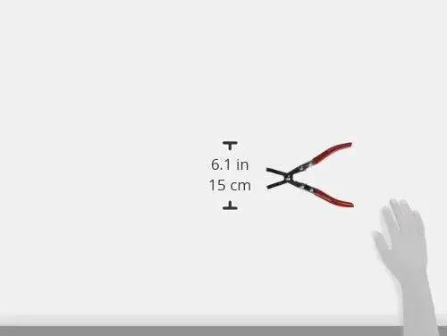 Wheel Bearing Lock Ring Pliers For Toyota Vehicles with red comfort grip handles and angled tips, size 6.1 inches or 15 cm