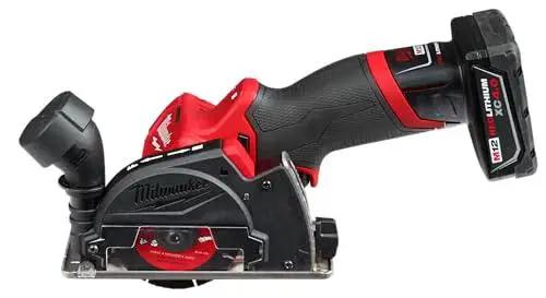 Side view of Compact 12V Cut Off Tool Bare Tool With Reversible Blade Rotation, Powerstate Brushless Motor, Redlink Plus Intelligence Milwaukee.