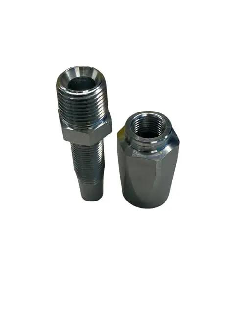 Reusable Half Inch Hydraulic Fitting For R2 And R16 Hoses With Half Inch Male NPT Thread Heavy Duty Steel Field Repair Coupler