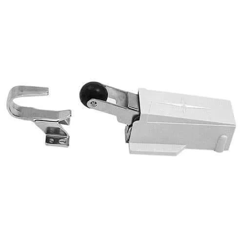 Stainless Steel Concealed Hinge Bracket Kit For Left Or Right Hand Doors With Removable Pin, side view, parts separated