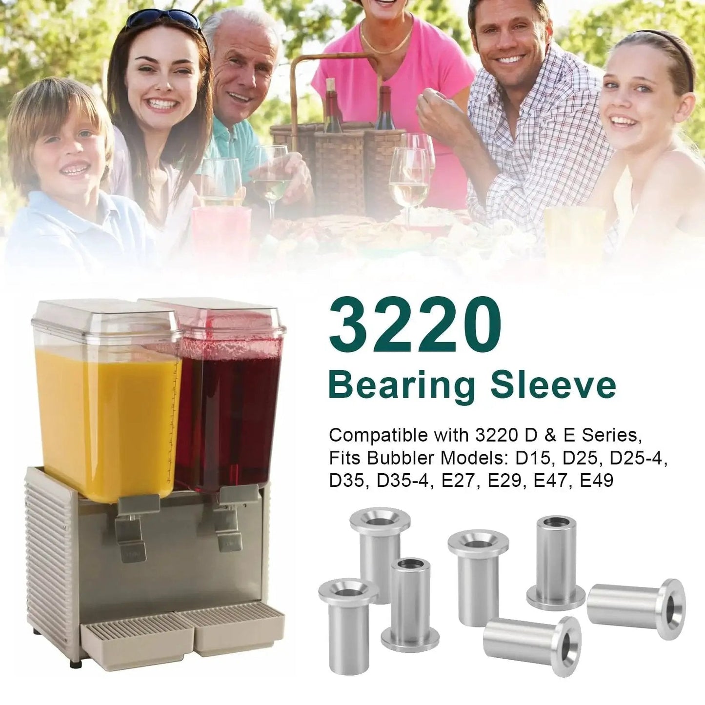 3220 bearing sleeve compatible with beverage dispenser parts for D15 D25 D35 and E series
