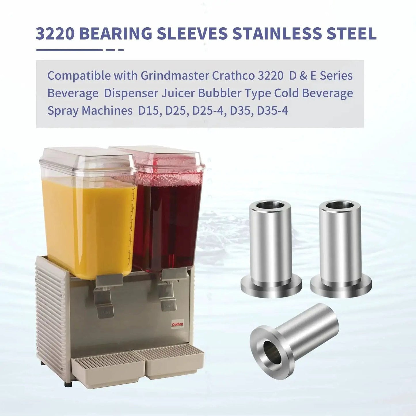 9 Pack 3220 Bearing Sleeve Compatible With 3220 D And E Series Beverage Dispenser Juicer Bubbler Stainless Steel