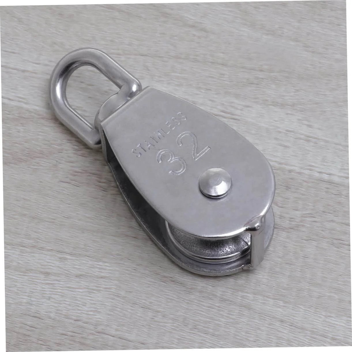 32mm Stainless Steel Swivel Single Sheave Pulley Roller for Rope Wire and Cable Lifting Heavy Duty Design for Rigging and Transportation