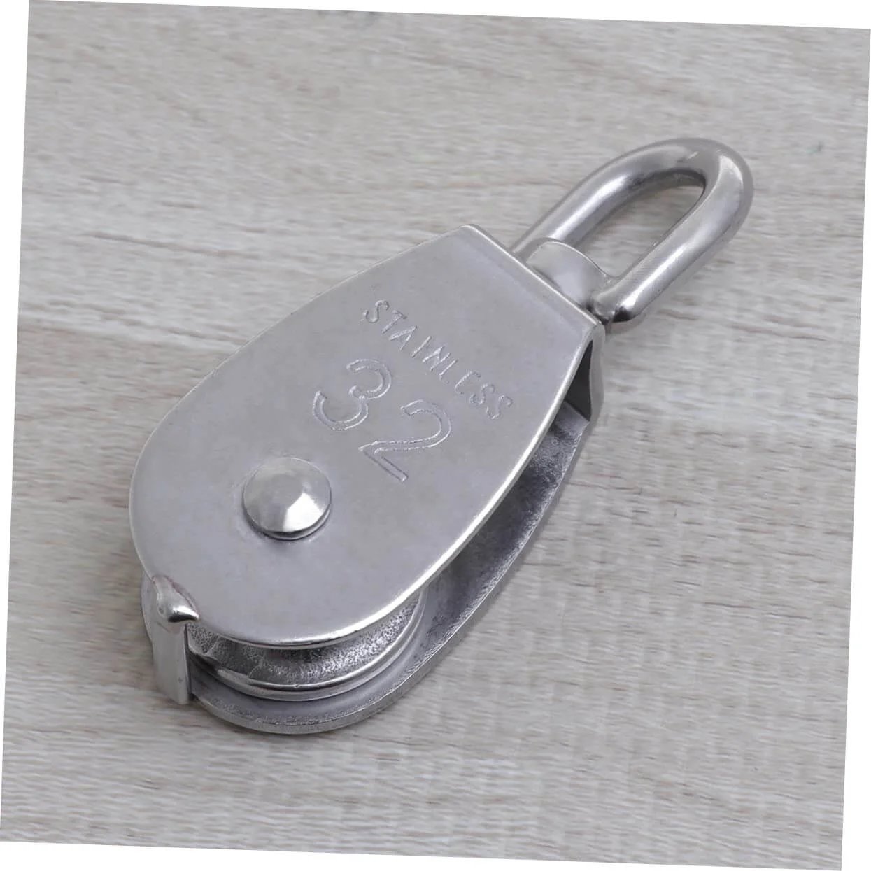 32mm Stainless Steel Swivel Single Sheave Pulley Roller for Rope Wire and Cable Lifting Heavy Duty Design for Rigging