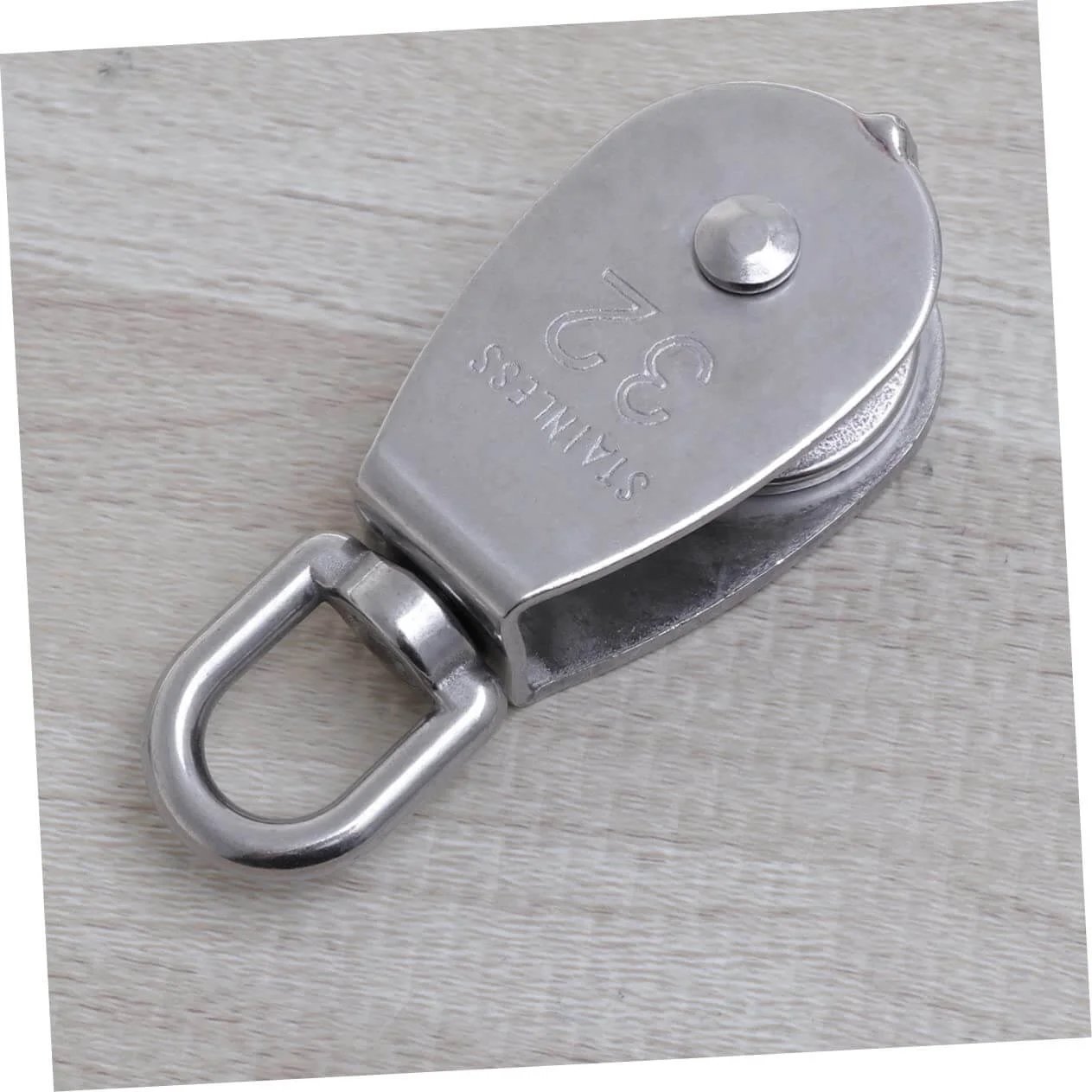 32mm Stainless Steel Swivel Single Sheave Pulley Roller for Rope Wire and Cable Lifting Heavy Duty Design for Rigging
