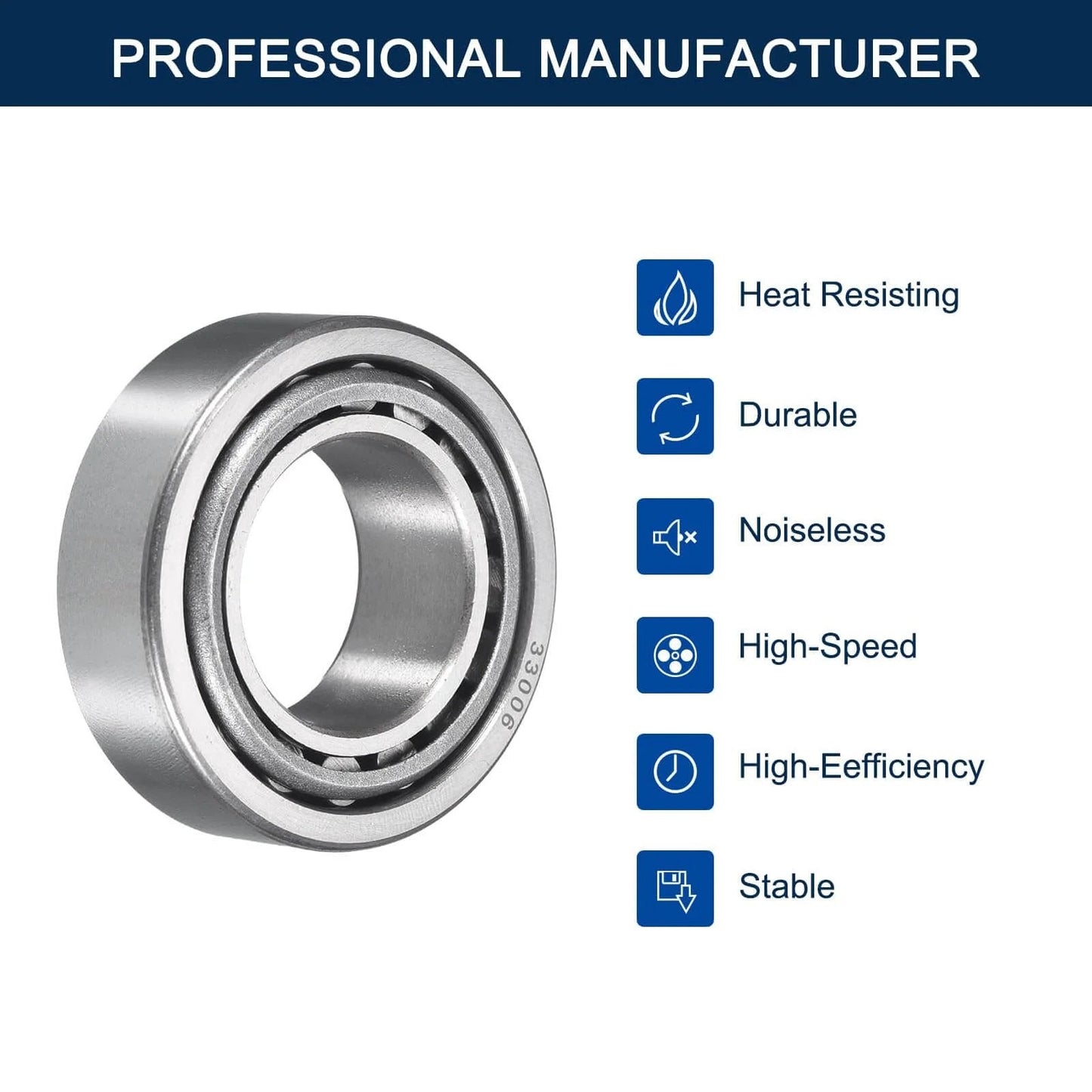 2 Pack 33006 Tapered Roller Bearing Cone and Cup Set, 30mm Bore 55mm OD 20mm Cup Width, Chrome Steel Taper Bearings Set, ABEC-3