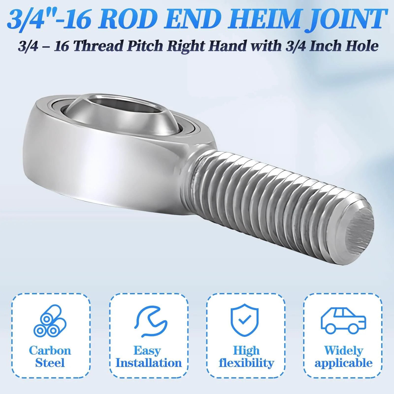 3/4 inch Heim joint rod end bearing kit with jam nuts, right and left hand 3/4-16 thread chromoly panhard rod ends