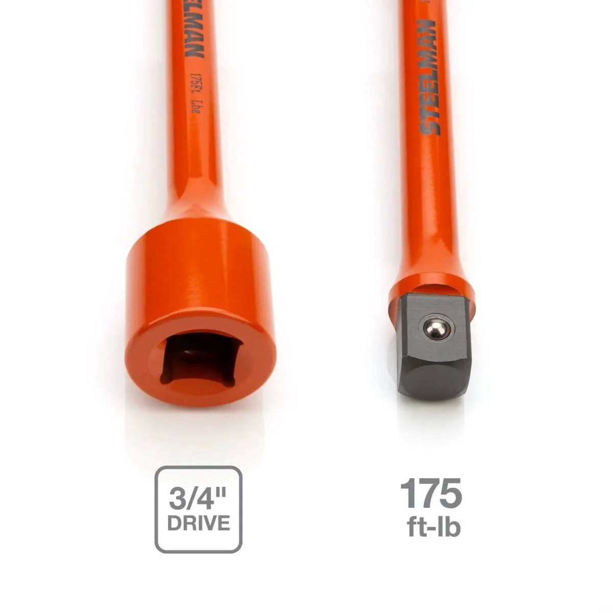 3/4-inch Drive, 175 ft-lb Torque Limiting Impact Extension, Calibration-Free, Orange, close-up view