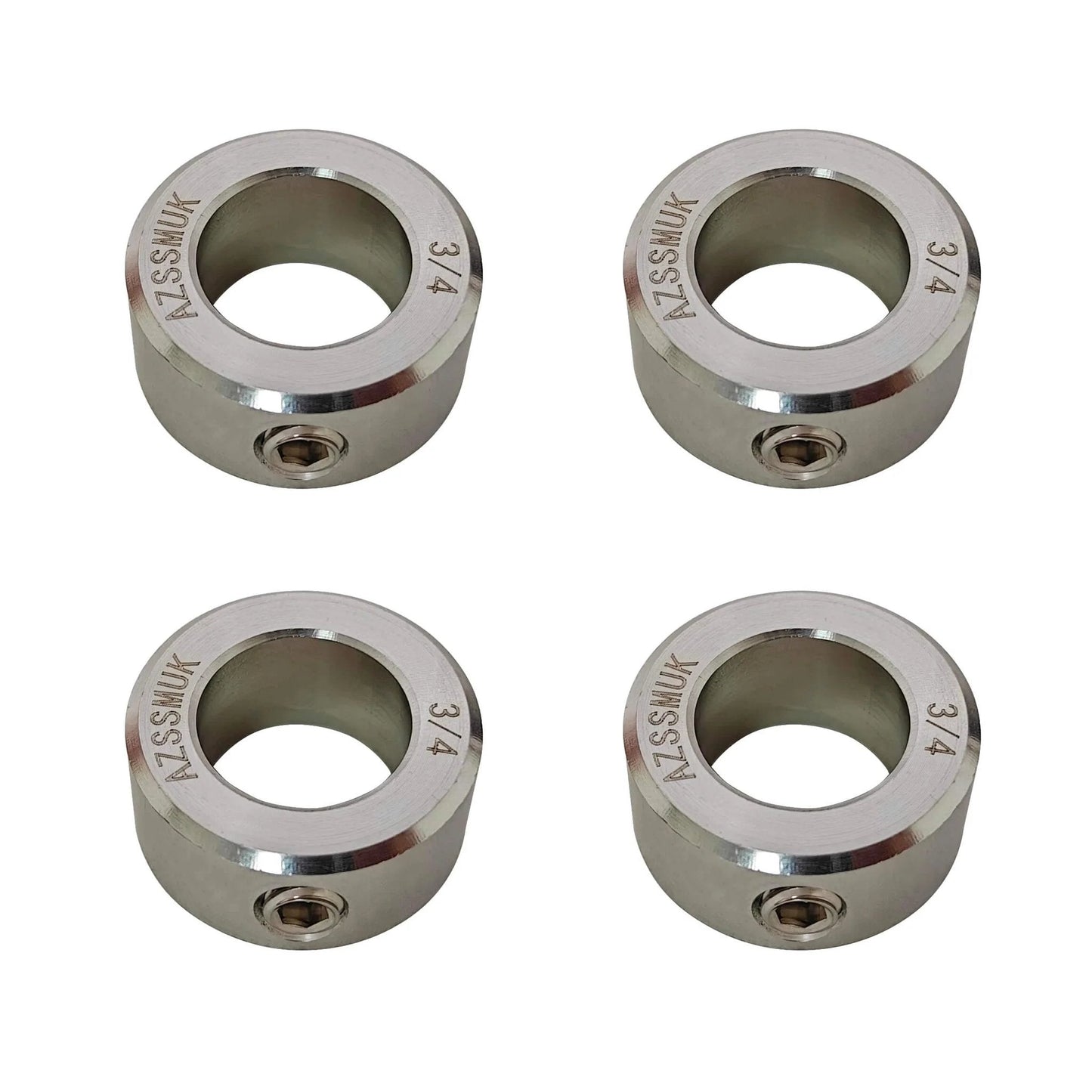 ✝️ 3/4" Bore Stainless Steel Axle Shaft Collars w/Set Screw,4-Piece heavy duty stainless pulley wheel for lifting and rigging systems