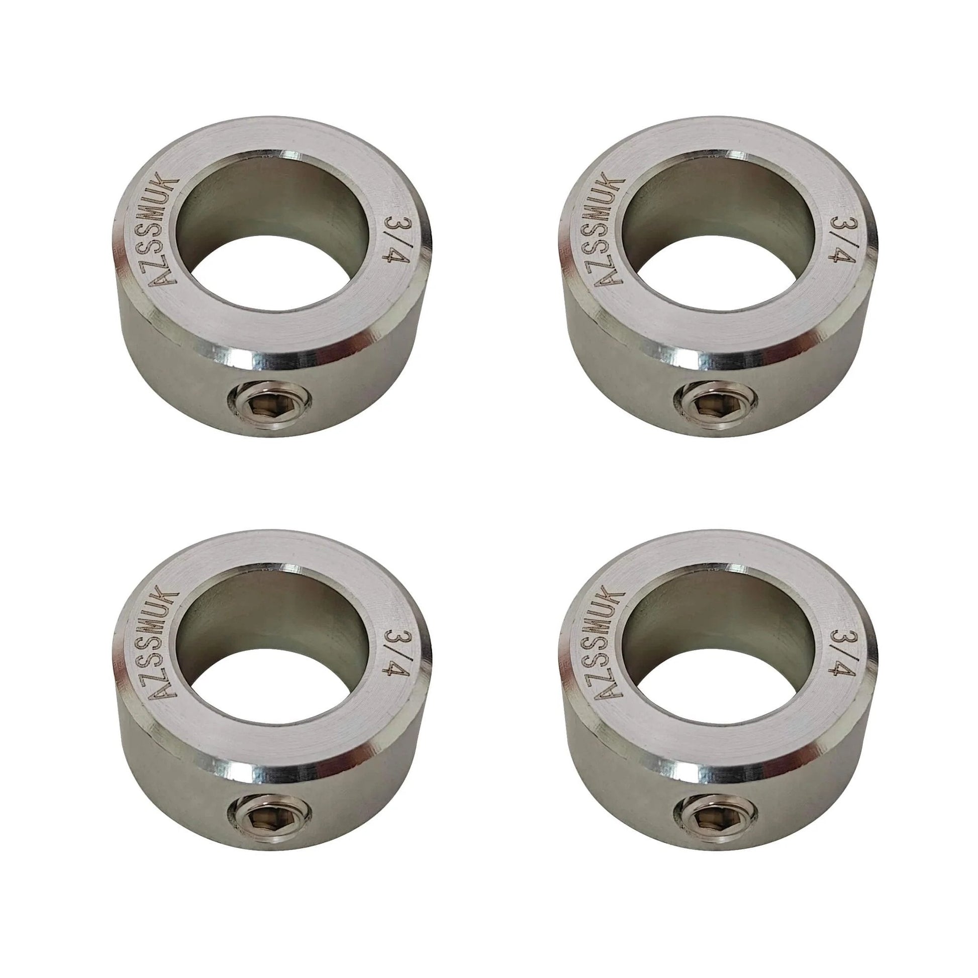 ✝️ 3/4" Bore Stainless Steel Axle Shaft Collars w/Set Screw,4-Piece heavy duty stainless pulley wheel for lifting and rigging systems
