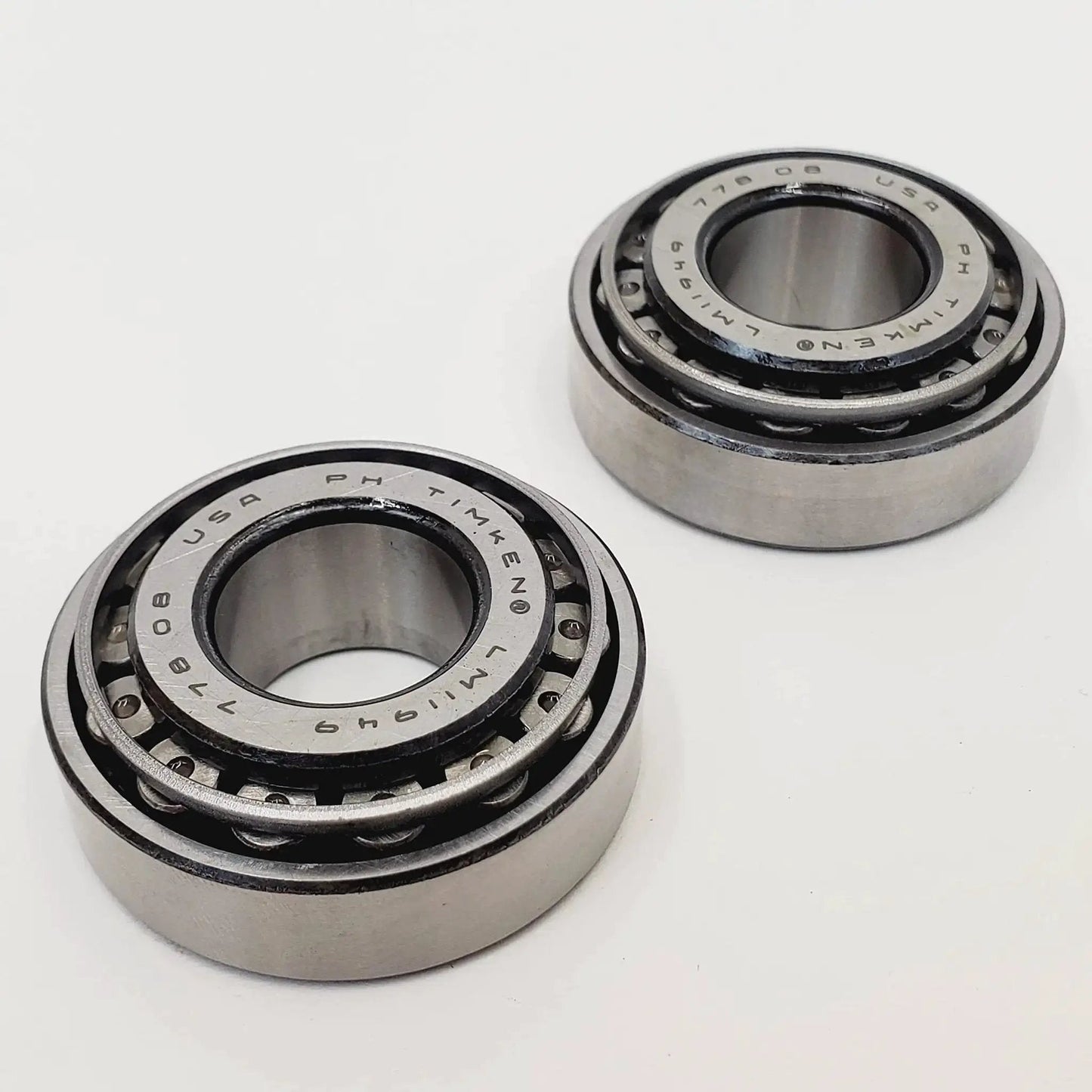 Premium Three Quarters Inch ID Tapered Wheel Bearings And Races For 1973 Through 1999 Harley Big Twin Touring Softail Dyna FXR FXWG And Sportster XL Models Sold As A Pair Replaces HD 9052 Made In USA Direct OEM Style Fitment For Easy Install