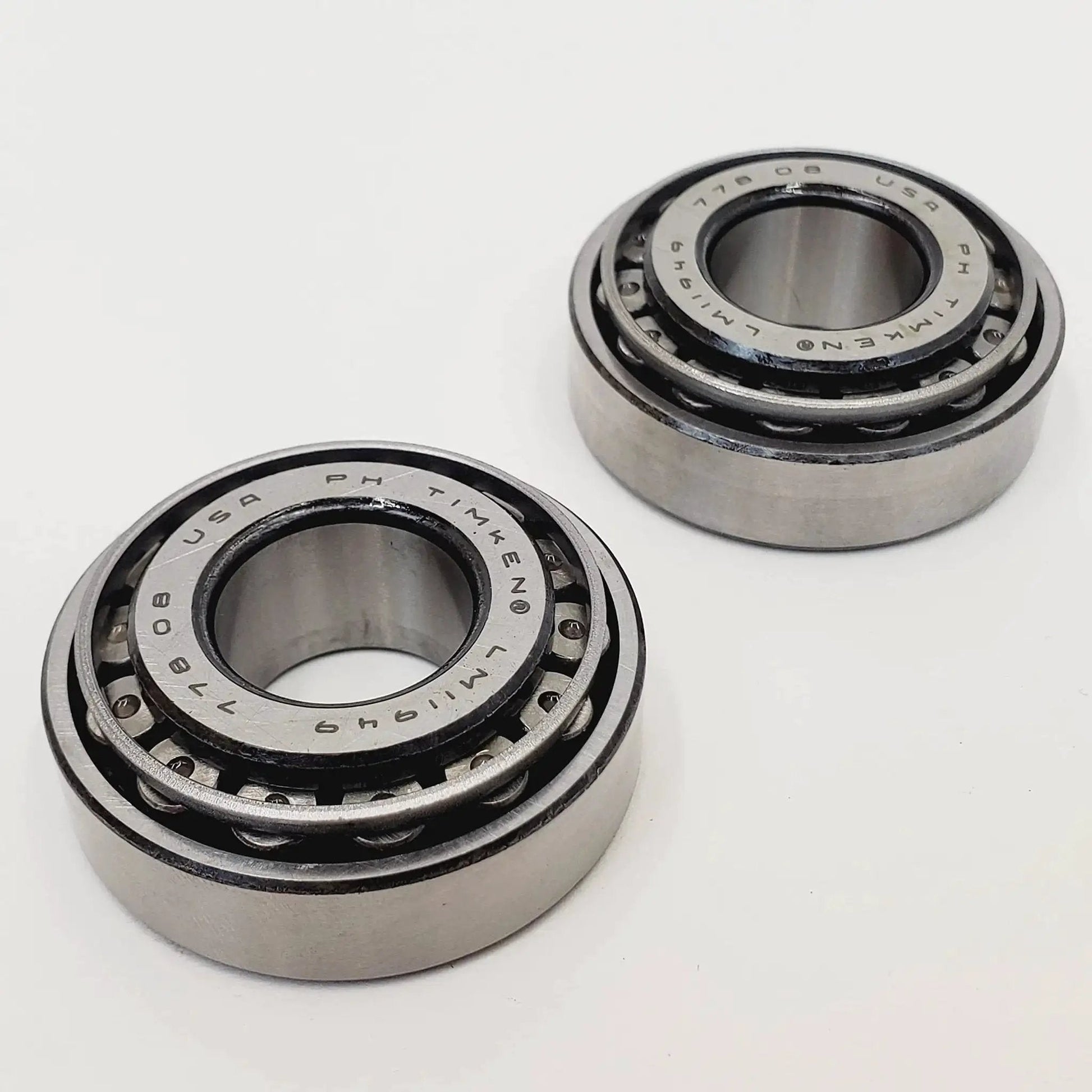 Premium Three Quarters Inch ID Tapered Wheel Bearings And Races For 1973 Through 1999 Harley Big Twin Touring Softail Dyna FXR FXWG And Sportster XL Models Sold As A Pair Replaces HD 9052 Made In USA Direct OEM Style Fitment For Easy Install