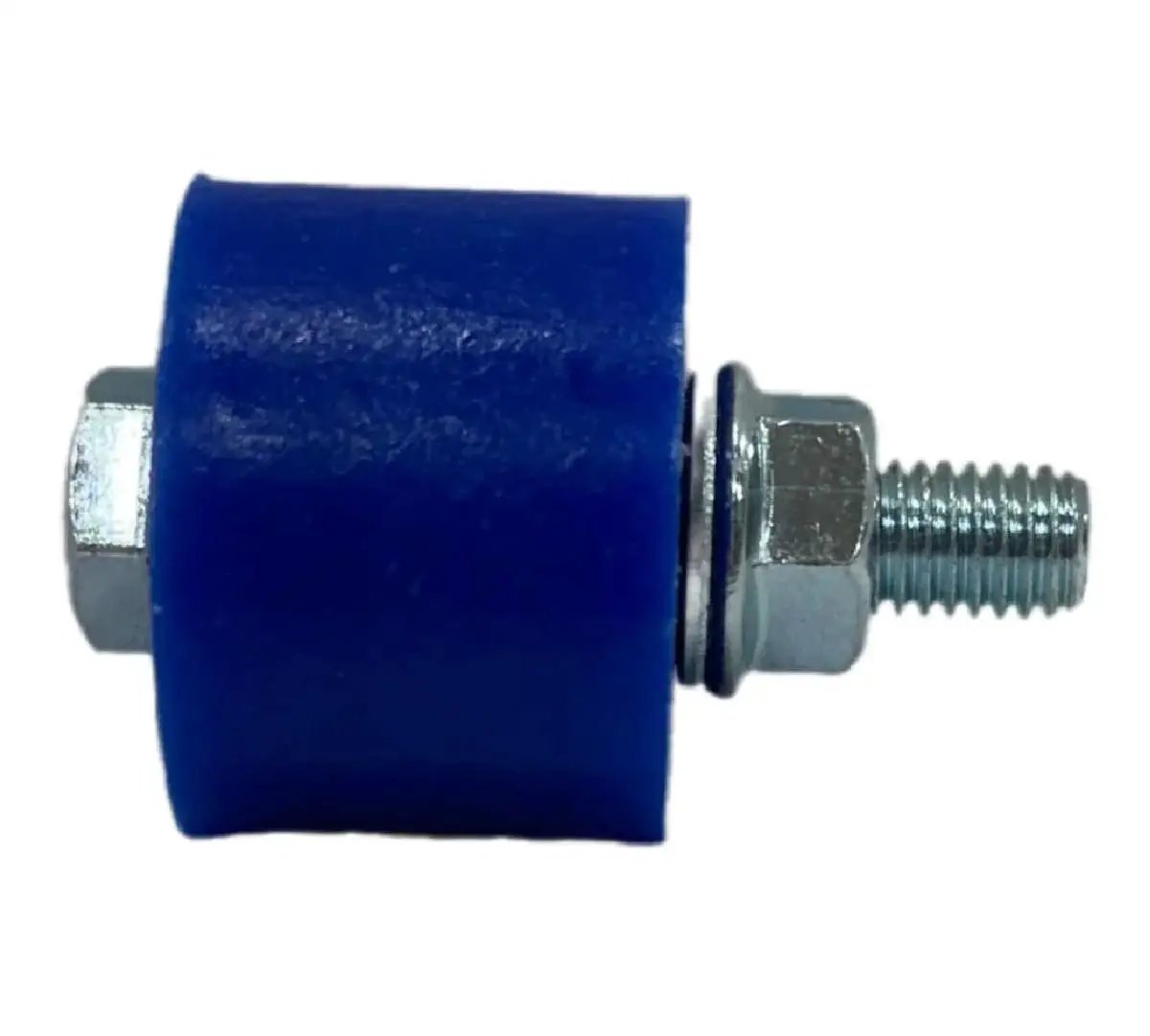 Upper Or Lower Chain Roller 34x24 Mm For XR250R XR250L XR650R XR650L; blue UHMW material with bolt, bearing visible