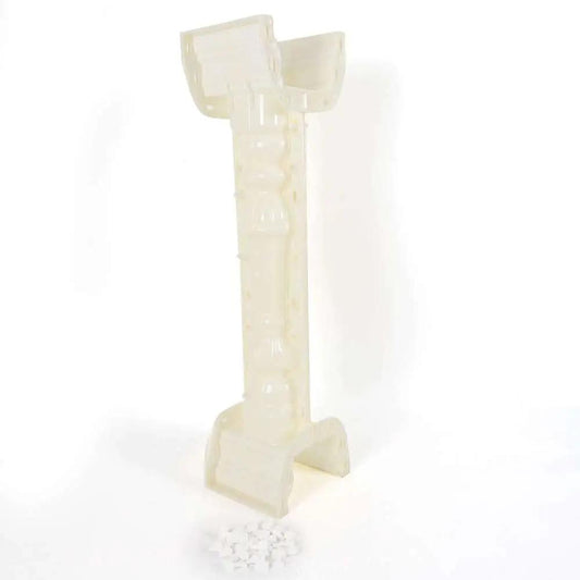 Two 35 Inch Balustrade Molds For DIY Concrete Casting, Roman Column Style Balcony Fence Molds, White Plastic Set