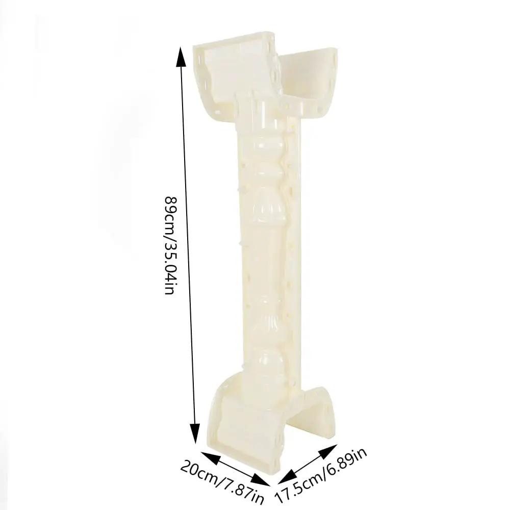 Two 35 Inch Balustrade Molds For DIY Concrete Casting, Roman Column Style Balcony Fence Molds, white plastic, side view