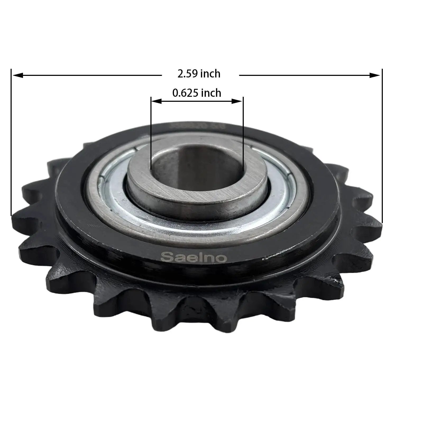 No 35 Roller Chain Idler Sprocket Type C With Five Eighths Bore And Twenty Teeth Includes Bearing 203KRR2 Hardened 1045 Steel
