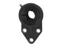 30mm Wide Accu Loc Black 3 Bolt Flange Bracket Unit In Thermoplastic With Ball Bearing Insert And Concentric Collar Locking For Durable General Purpose Mounting And Easy Relubrication