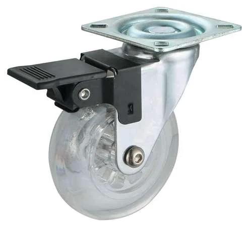 35mm Caster Wheel 44 Lbs - Brake PU Top Plate