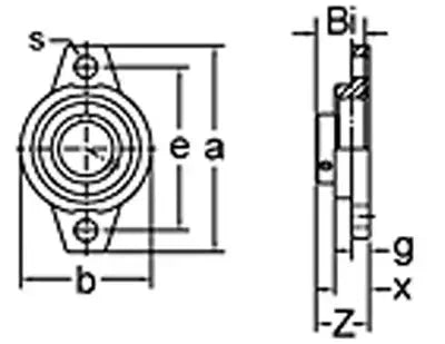35mm Flange Bearing KFL007 Pillow Block Mounted Bearing