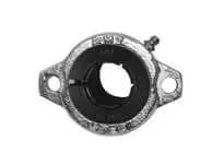 Front view of Single 35mm Accu-Loc 2-Bolt Flange Unit - Nickel-Plated Cast Iron Housing, Sealed Ball Bearing with Concentric Collar