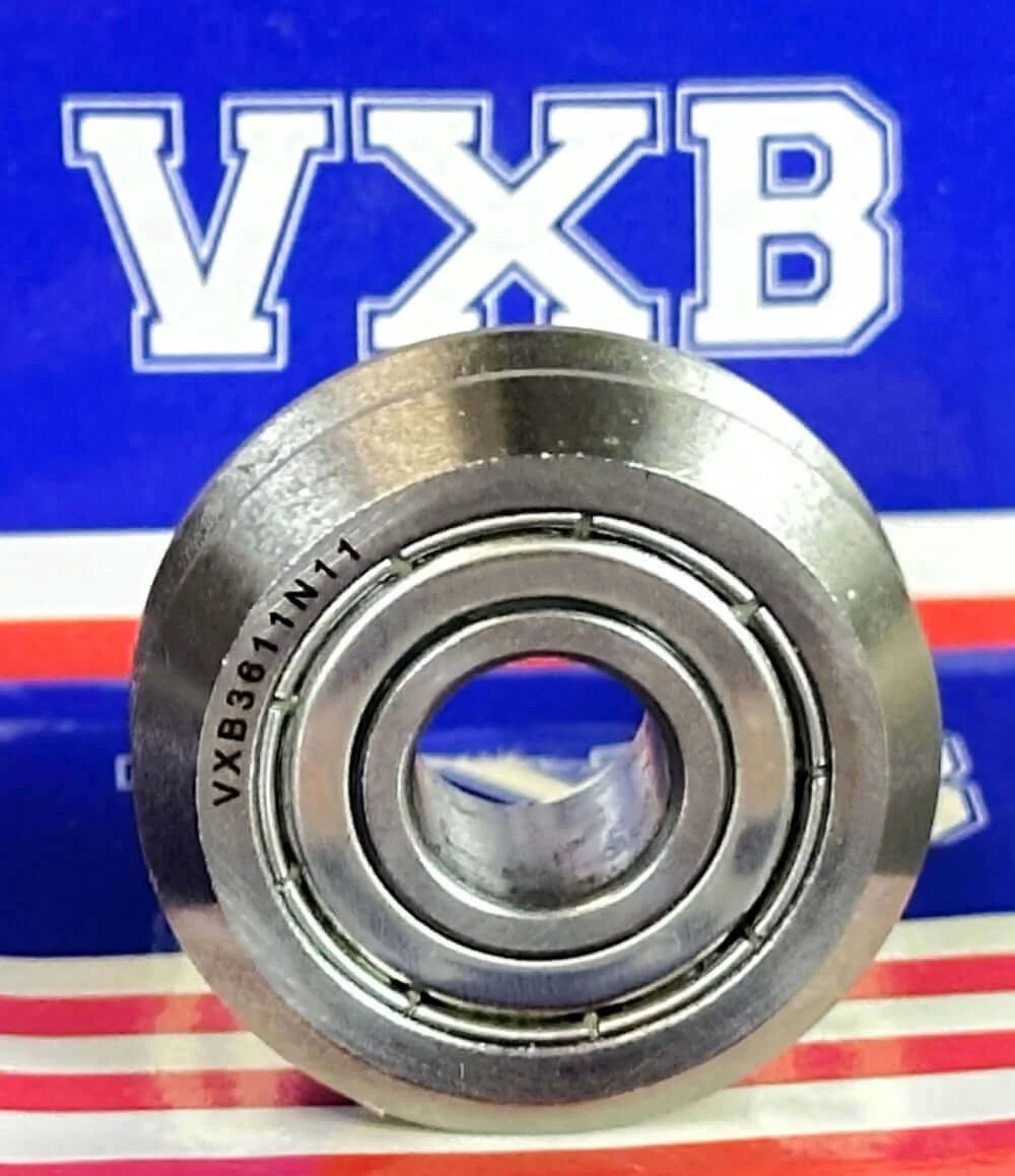 3611N11 V-Groove Track Roller Bearing 3/8" x 1-3/16" x 7/16" Stainless Steel