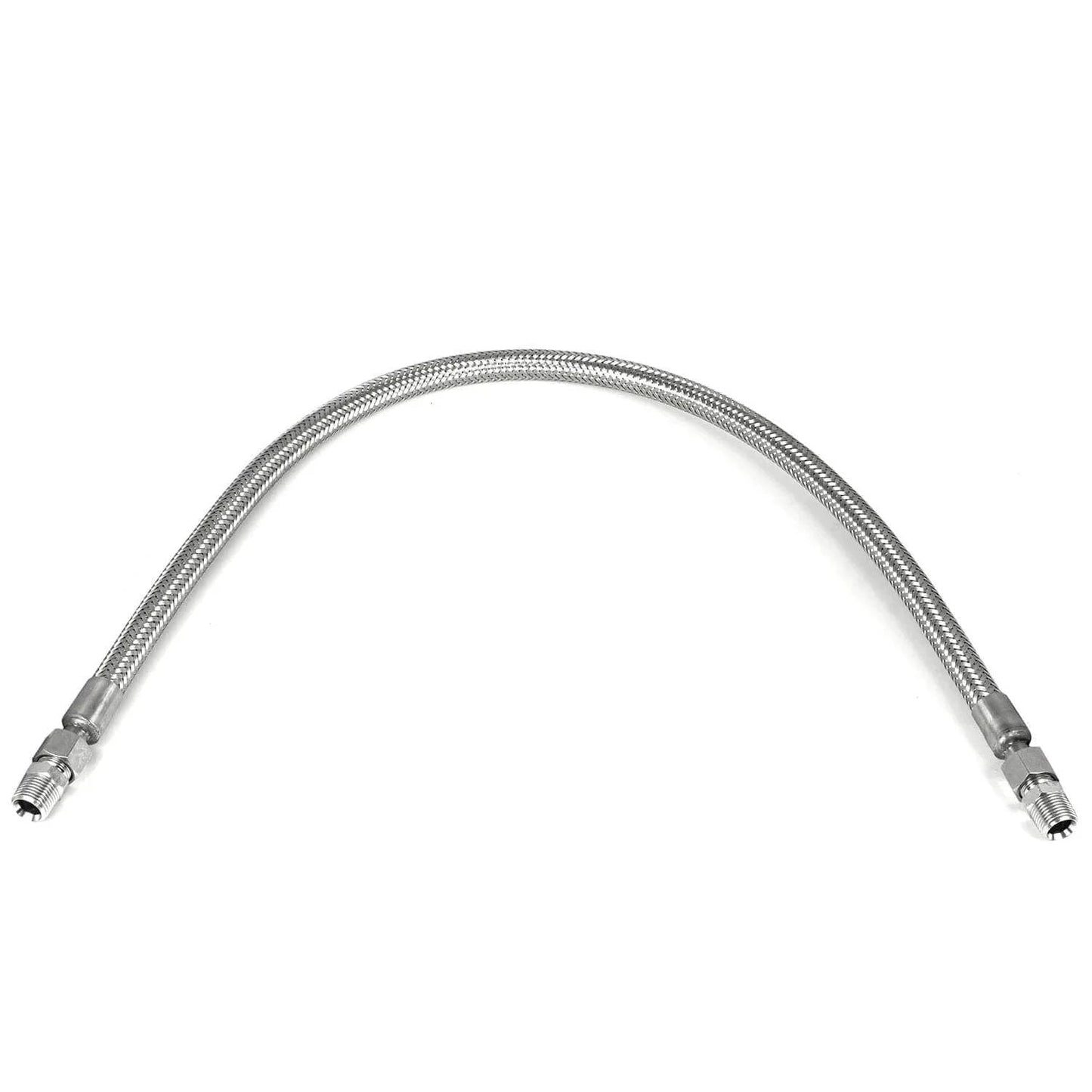 Half Inch By Thirty Six Inch Stainless Steel Flexible Compressed Air Hose With NPT Adapters Utilizing 304 Stainless Steel Fittings
