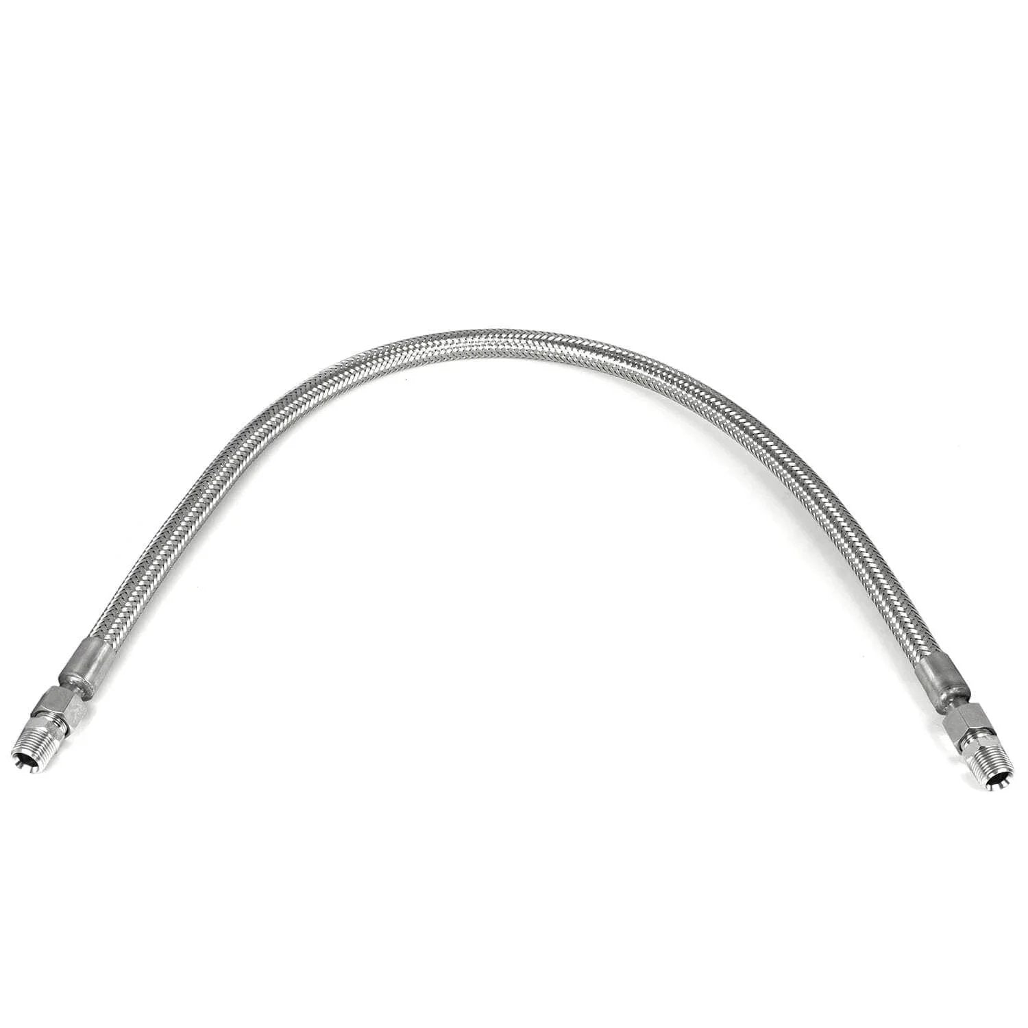 Half Inch By Thirty Six Inch Stainless Steel Flexible Compressed Air Hose With NPT Adapters Utilizing 304 Stainless Steel Fittings