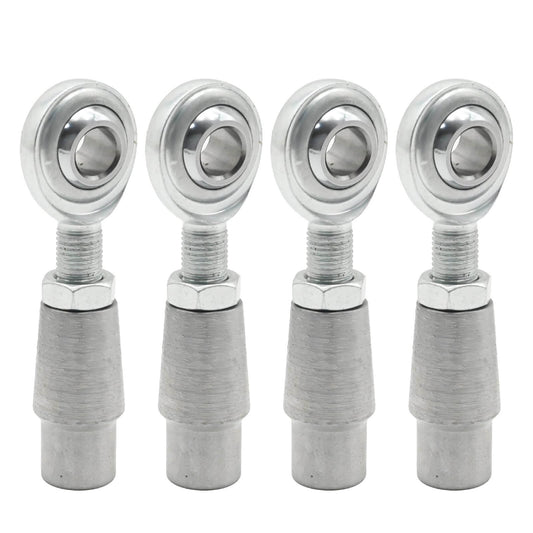 4-piece set of 3/8 x 3/8-24 Heim Joint Panhard Bar Kit rod ends with tube adapters and jam nuts