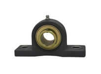 1-5/16 in I.D. Wide Inner-Ring Pillow Block Bearing, Zinc-Plated Insert with Set Screw Locking, Sealed Ball Bearing, Black Polymer Housing, 1/2 in Bolt Size, Standard Duty