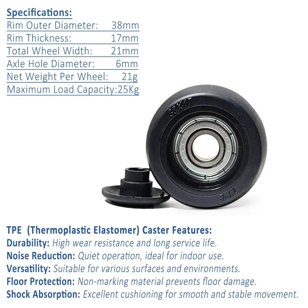 Eight Pack Luggage Wheels Replacement Set Compatible With Most Suitcases Spinners Rolling Duffels And Carry Ons 38mm Diameter