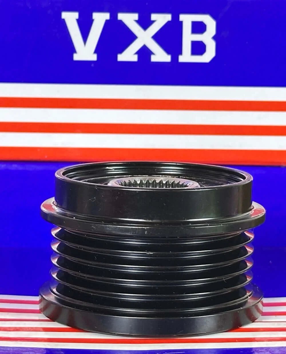 12638803 Alternator Freewheel Clutch GENERAL MOTORS, OPEL, VAUXHALL, ASTRA, side view showing black pulley grooves.
