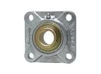 Front view of UCF208-24NPMZ2 1-1/2 in Wide Inner Ring Set-Screw Ball Insert Bearing Nickel-Plated Cast Iron F208NP 4-Bolt Flange Housing single sealed unit with 1/8-27 NPT Lubrication Fitting
