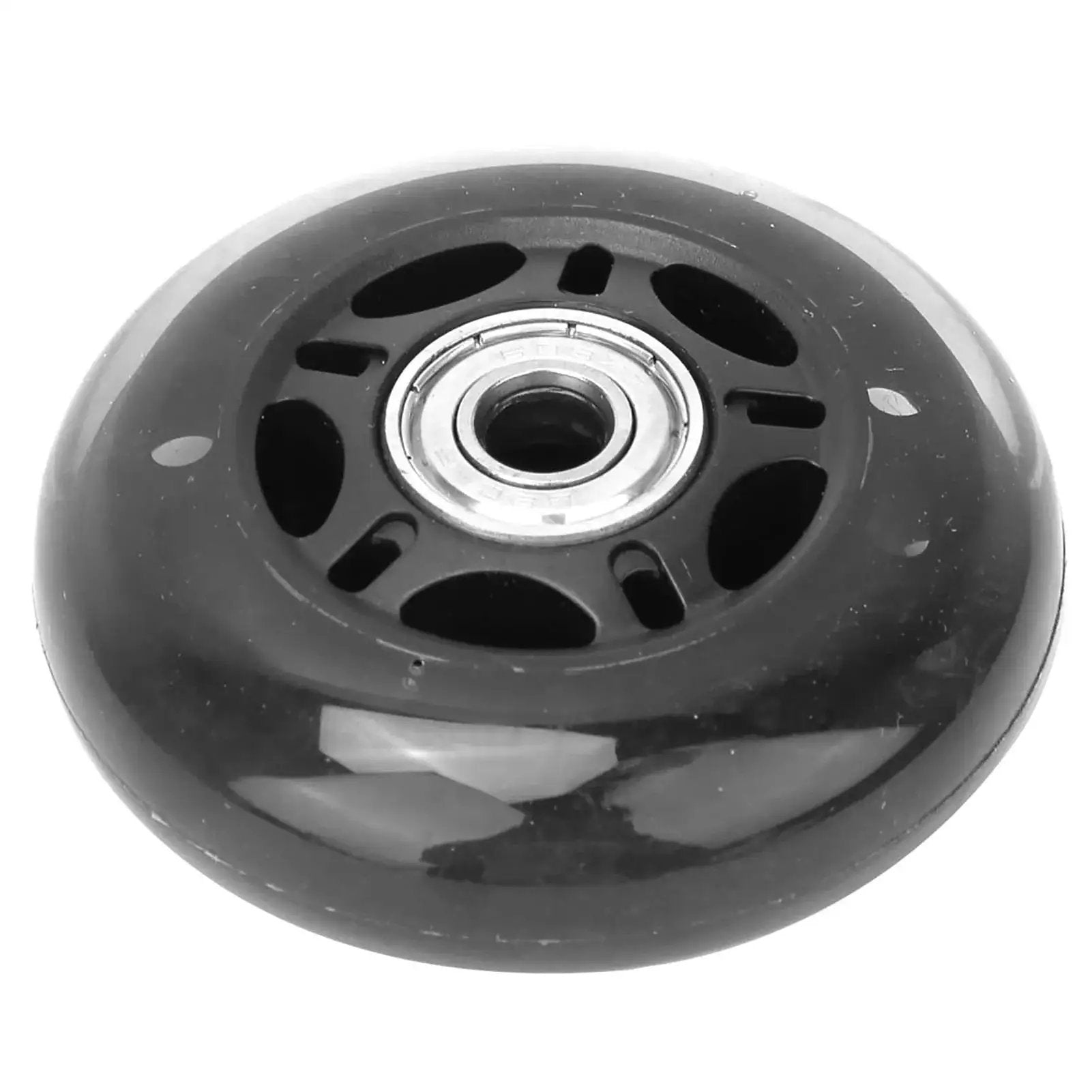 3 Inch Caster Wheels With 608ZZ Bearing 76x24x8mm Silent Black Transparent PU Replacement Wheels For Luggage Carts And Roller Skates