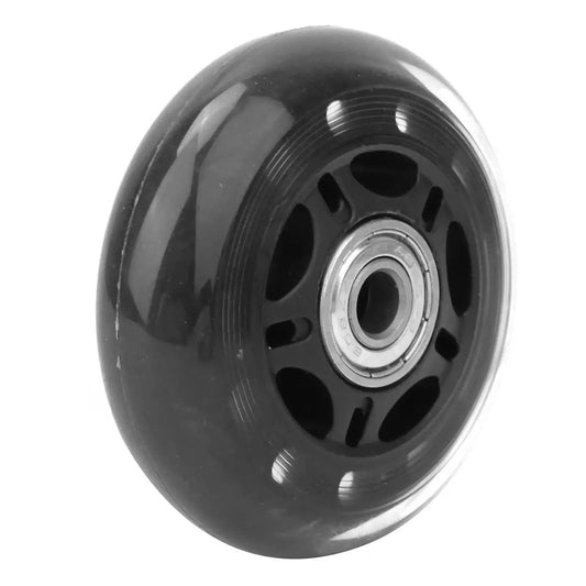 3 Inch Caster Wheels With 608ZZ Bearing 76x24x8mm Silent Black Transparent PU Replacement Wheels for Luggage Carts and Roller Skates