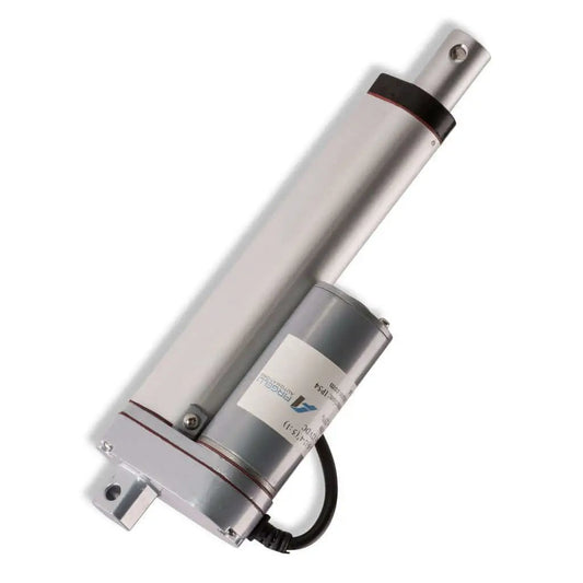 3 Inch Stroke Light Duty Linear Actuator With 200 Lbs Dynamic Force And 400 Lbs Static Capacity, 12V DC, aluminum shaft view