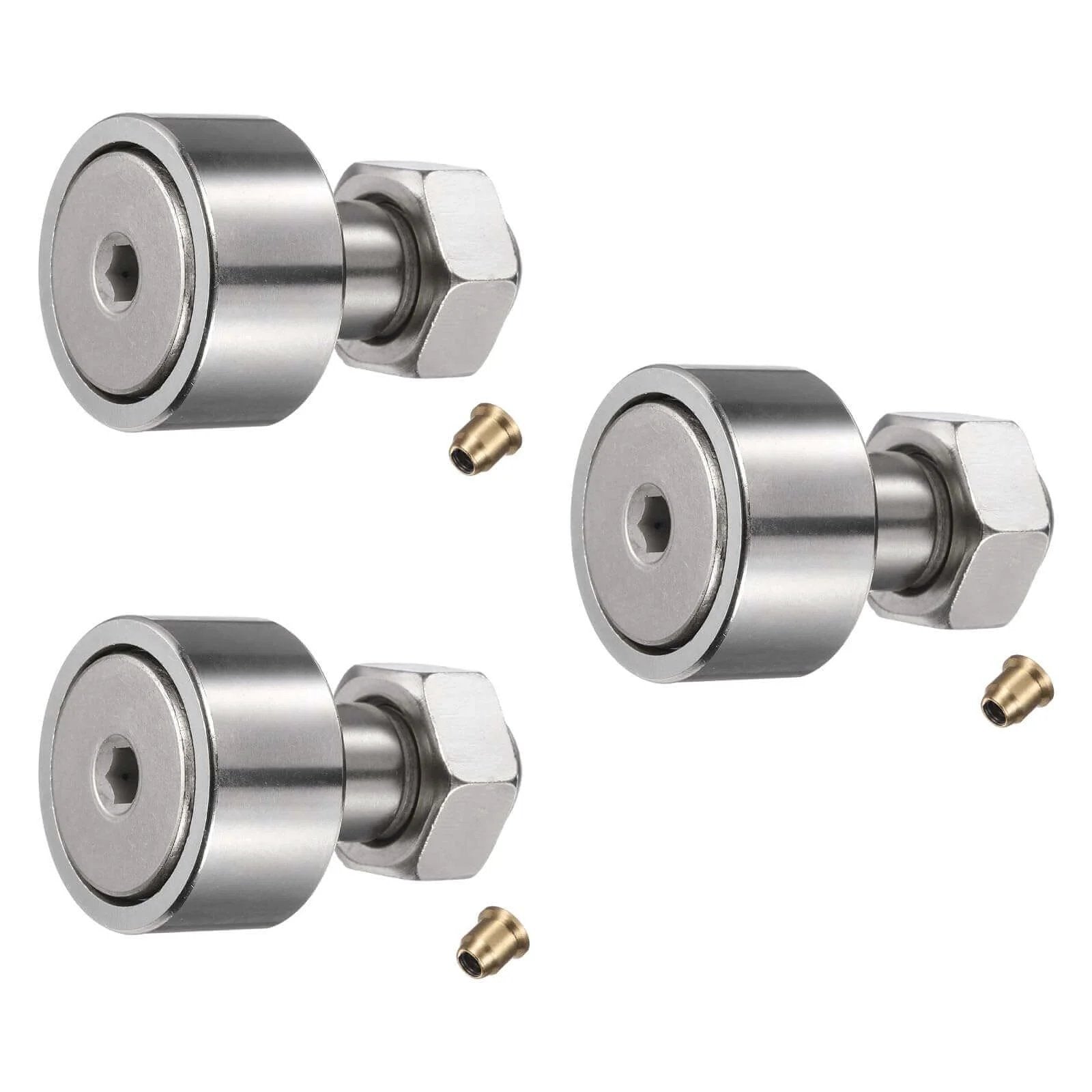 3Pcs Cam Follower Track Runner Bearings CF16/KRV35 X Needle Roller Stud Track Bearing, 35mm Roller Diameter, M16 Stud Type