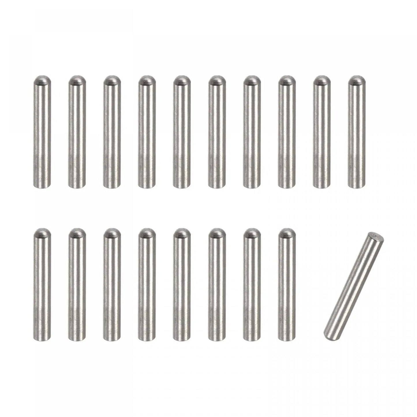 3x15mm Dowel Pins Set 50 Pcs 304 Stainless Steel Round Head Flat Chamfered End Dowel Pins for Shelves and Furniture