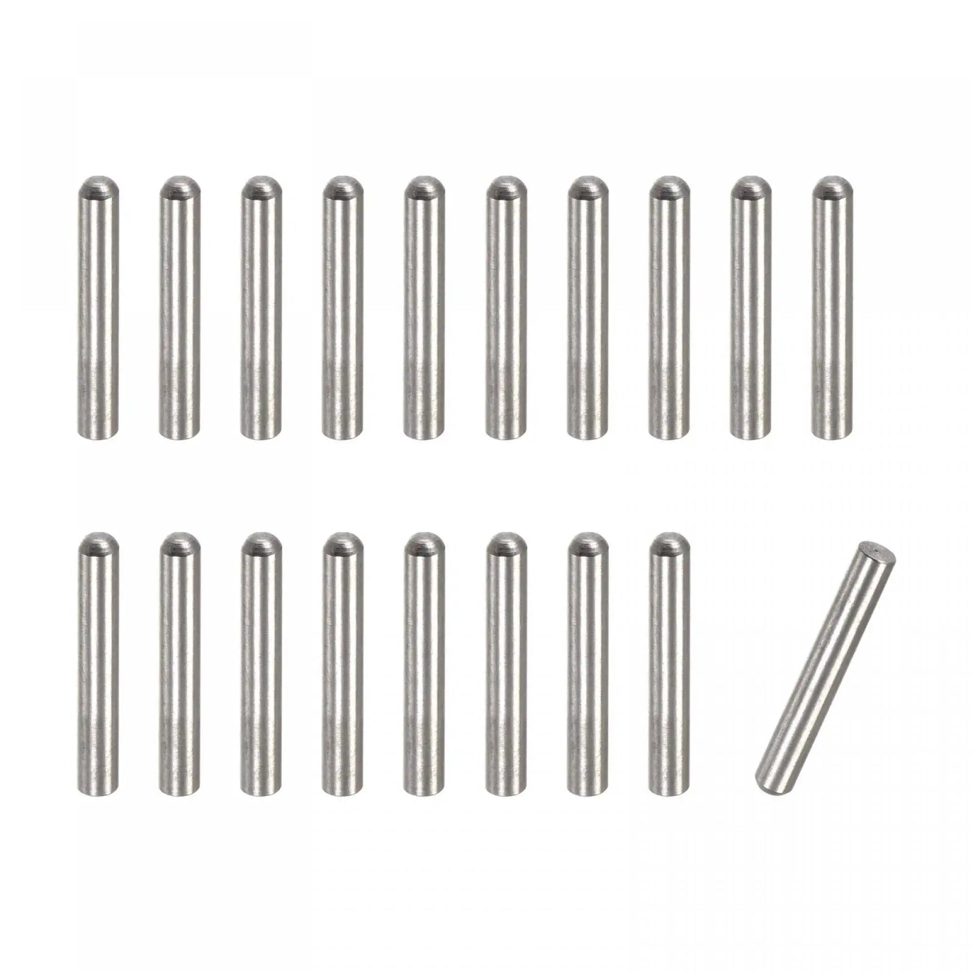 3x15mm Dowel Pins Set 50 Pcs 304 Stainless Steel Round Head Flat Chamfered End Dowel Pins for Shelves and Furniture
