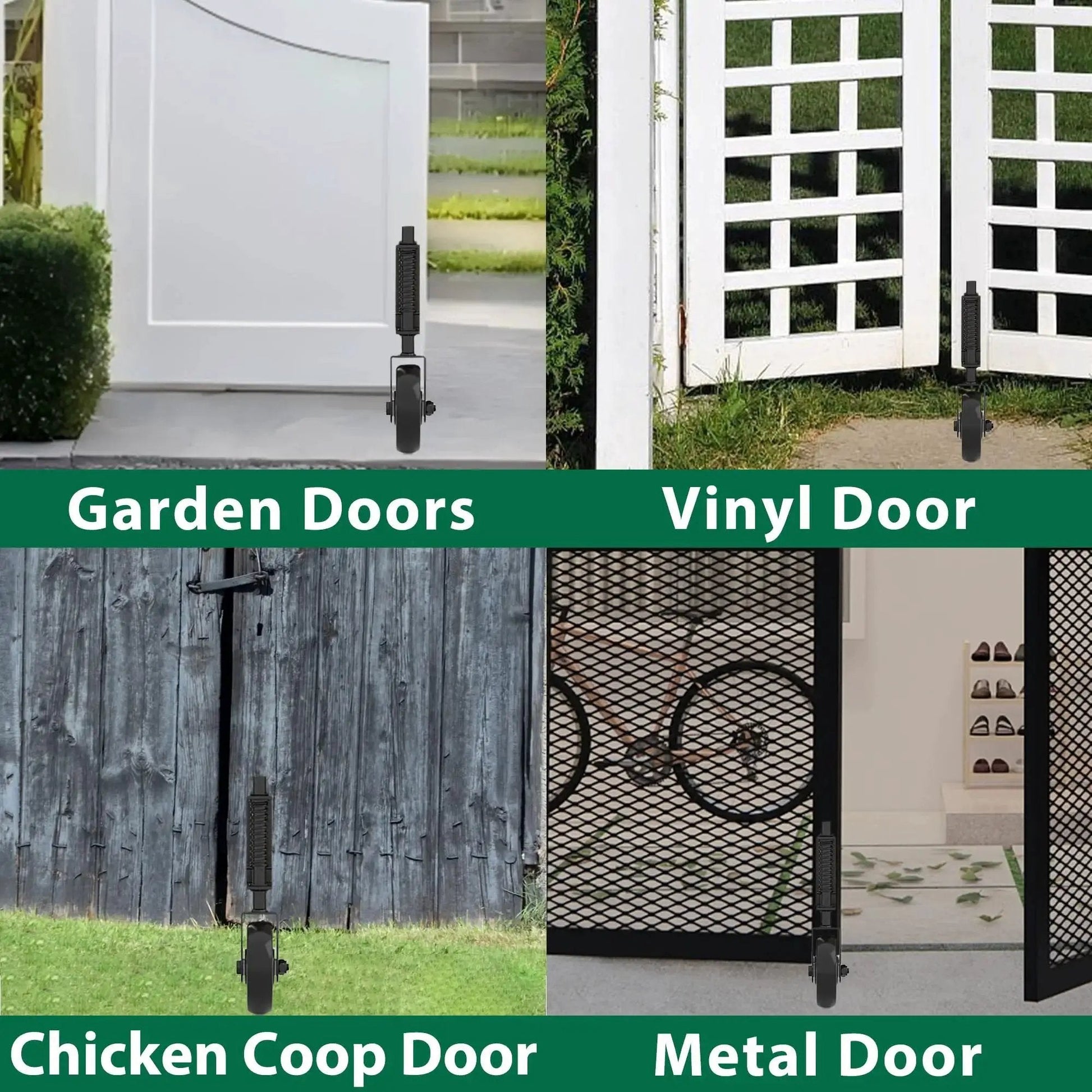 4.3 Inch Heavy Duty Gate Wheel With 360 Degree Rotation, Spring Loaded Shock Absorption Gate Caster For Various Gates