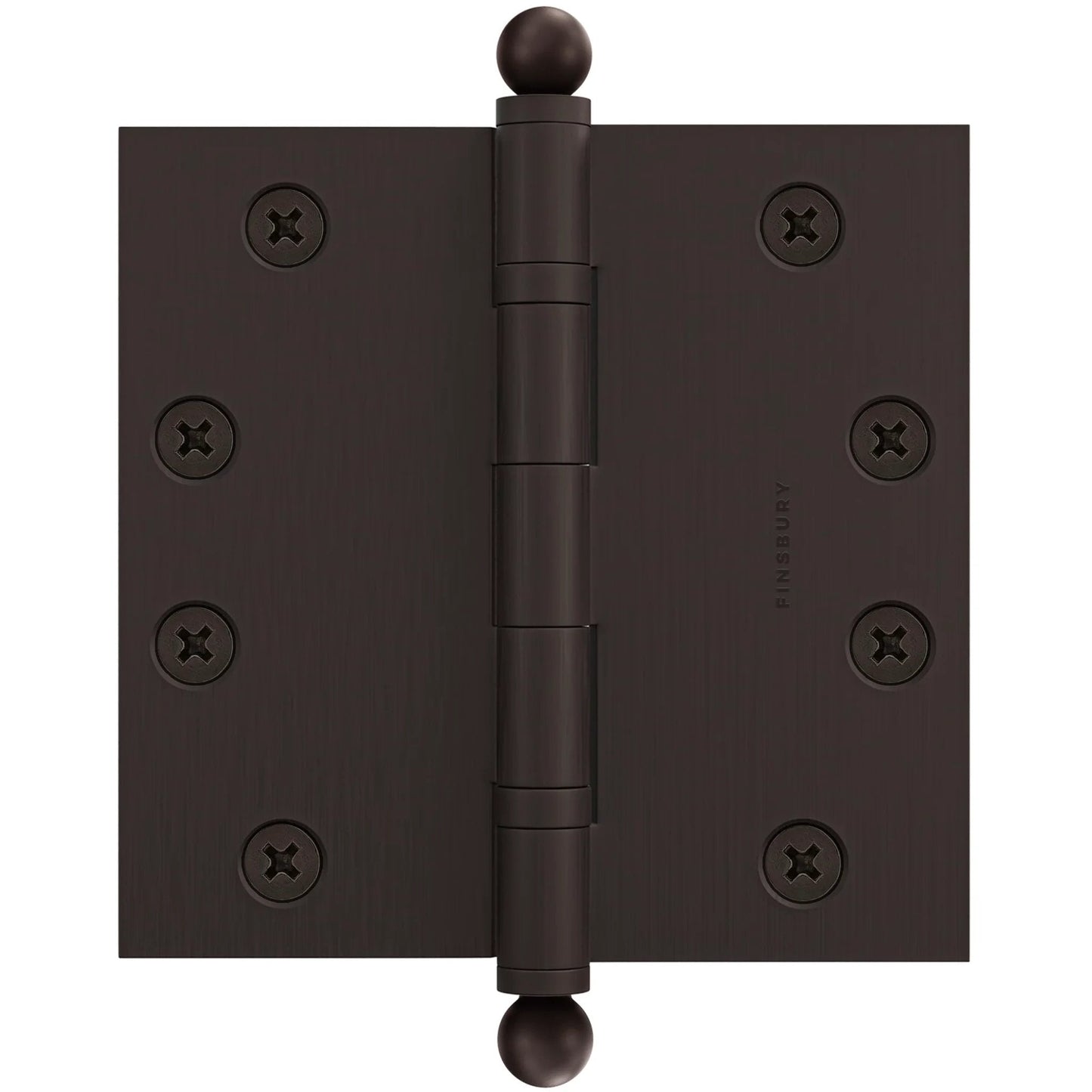 4.5 Inch Brass Ball Bearing Door Hinges Set Solid Brass Heavy Duty Architectural Mortise Hinges For Residential And Commercial Doors Ball Tip With Oil Rubbed Bronze Finish High Load Capacity Smooth Operation Durable Hardware