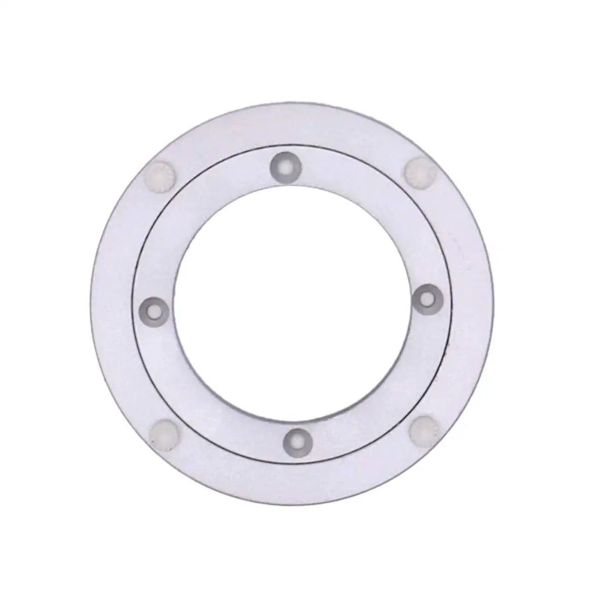 Top view of 4.5 Inch Lazy Susan Bearing Turntable Bearing with heavy duty aluminum alloy for quiet smooth rotation, circular design