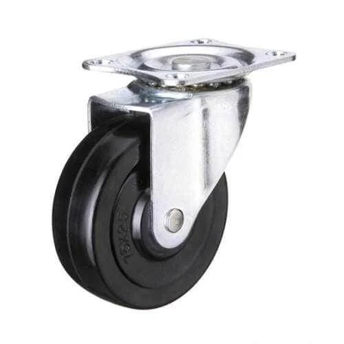 4" Caster Wheel 99 Lbs - Brake Grey rubber Top Plate