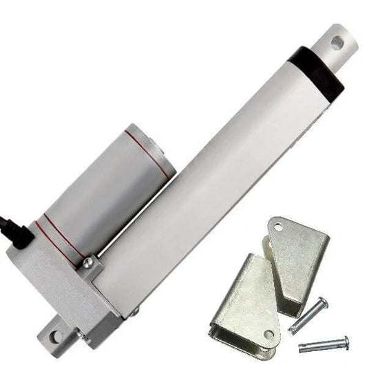 4 Inch Stroke 1000N 225 lbs DC 12 Volt Linear Actuator - Brackets