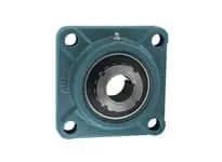 Front view of Single 4-Bolt Flange Mount Bearing UKF319+HE2319 with cast iron F319 housing and sealed ball bearing insert.