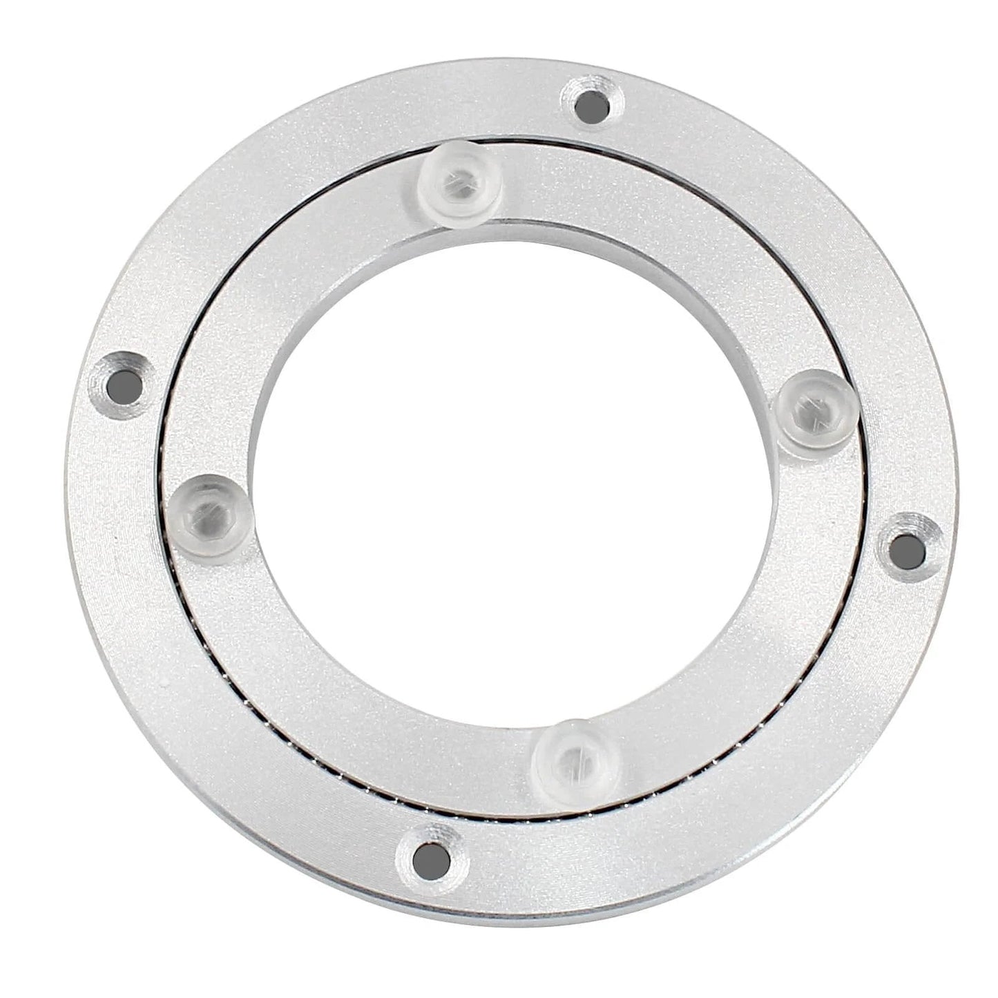 4 Inch Lazy Susan Bearing Heavy Duty Aluminum Turntable Plate Silent Rotating Base for Kitchen Cabinets Small Tables Displays TV Stands Cake Decorating and DIY Projects Smooth Ball Bearing Design Supports Up to 1000 lb
