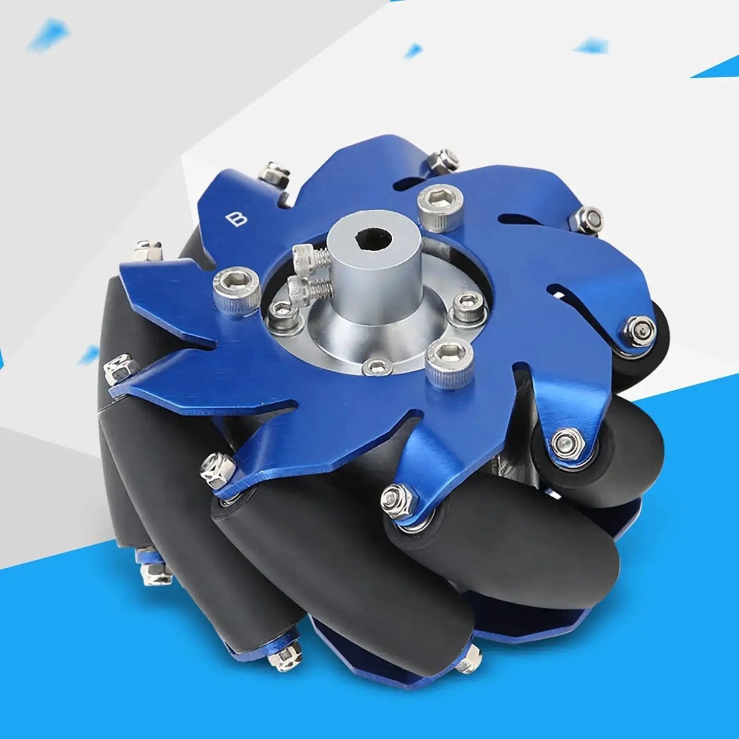 Mecanum Wheels 4 Inch With Dual Bearings At Each End Aluminum Omnidirectional Robot Wheels For DIY Robots Featuring TPU Rubber Rollers