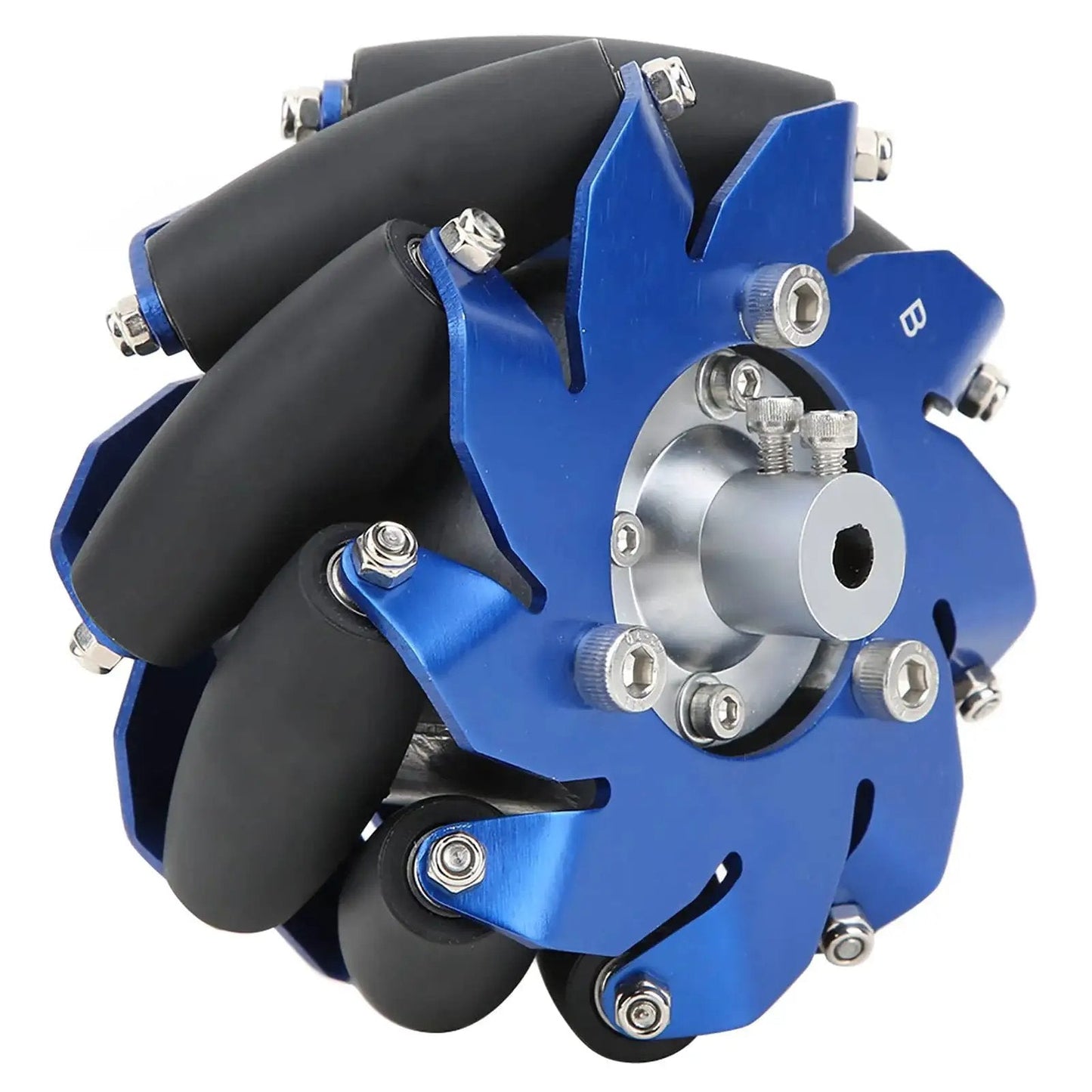 Mecanum Wheels 4 Inch With Dual Bearings At Each End Aluminum Omnidirectional Robot Wheels For DIY Robots Featuring TPU Rubber Rollers