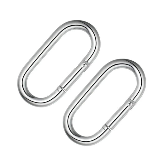 4 Inch Carabiner Clip Heavy Duty Spring Snap Hook Oval Shape 2 Pack 10x100mm Load Bearing 800 Lbs for Boating Camping Ropes Chains Outdoor