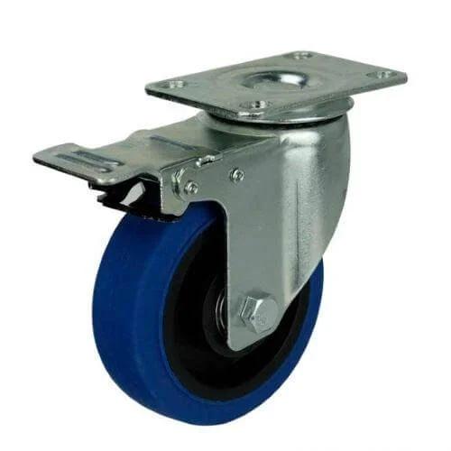 4" Caster Wheel 198 Lbs - Brake - TPR - Top Plate