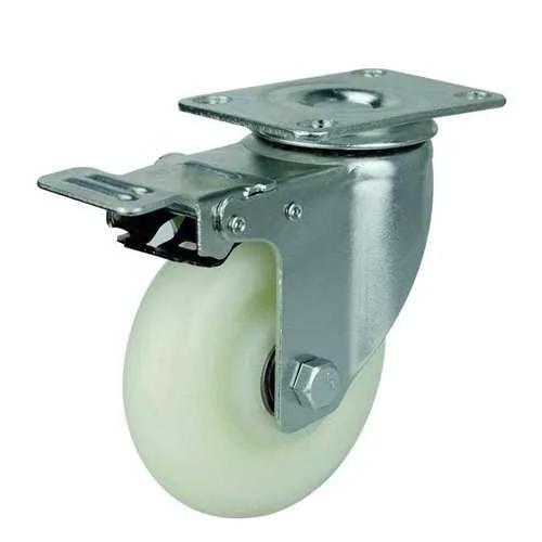 4" Caster Wheel 551 Lbs - Brake Polypropylene Top Plate